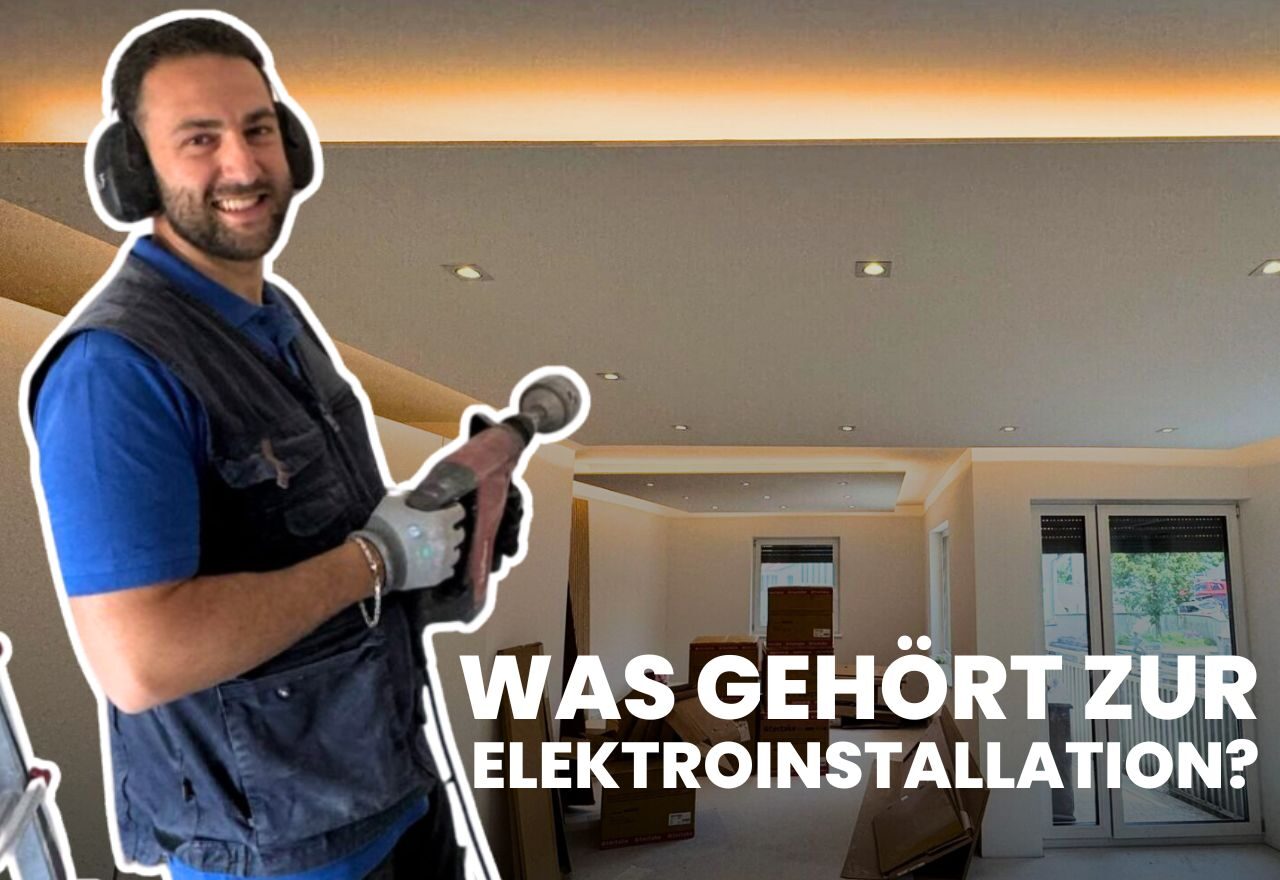 Elektriker mit Bohrer im Raum, Elektroinstallation Thema.